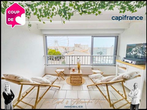 Dpt Hérault (34), à vendre LE CAP D'AGDE - CENTRE PORT - Appartement DUPLEX T2 avec vue panoramique