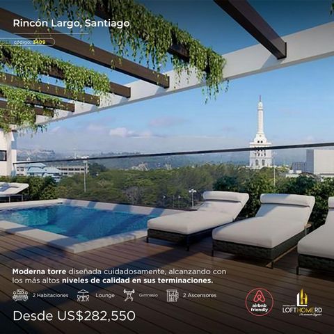 Airbnb friendly Modern tower carefully designed, achieving the highest levels of quality in its finishes, thus satisfying a comfortable lifestyle for its inhabitants. Located in the exclusive sector of the Rincón Largo Urbanization, connecting with t...