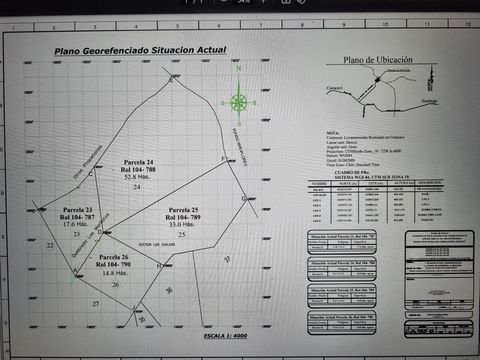 La propriété, composée de 120 hectares ... m2) et subdivisée en 4 lots, est une forêt indigène qui n’existe que dans certaines zones de la vallée centrale du Chili, est située dans l’immense condominium La AURORA, à 32 kilomètres de Santiago, la capi...