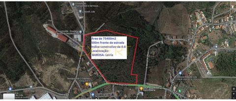 Land in Leiria with 75400sqm with rectification of areas, with a constructive index of 0.6, in Barosa, right at the entrance of the City of Leiria. Possibility of construction of buildings with 6 floors. Surroundings City Center / Green areas / Publi...