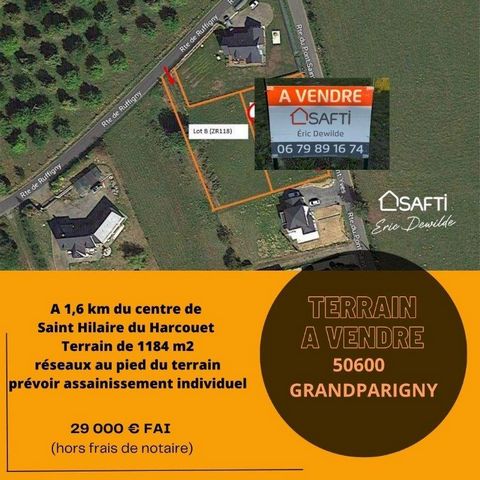 GrandParigny, terrain à bâtir, 1184 m2, réseaux à proximité