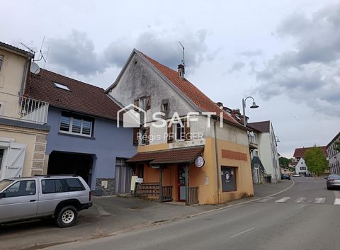 Immeuble avec appartement, cellule commerciale et hangar