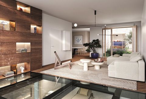Uitzonderlijk appartement van 195m², triplex van 4 kamers met: 4 badkamers, een zwemspa, een wellnessruimte, een lichte en eigen patio van 23m², een terras van 7m², een royale woonkamer van 70m² met glazen vloer, en high-end en op maat gemaakte diens...