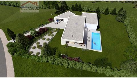 3-bedroom detached ground floor villa with contemporary design near Óbidos and Bombarral! Total plot size: 3,535m2; Construction area (brut): Approx. 200m2; Construction year: 2022 - Under construction. Type: House T3 (3-bedrooms). Description - Hall...