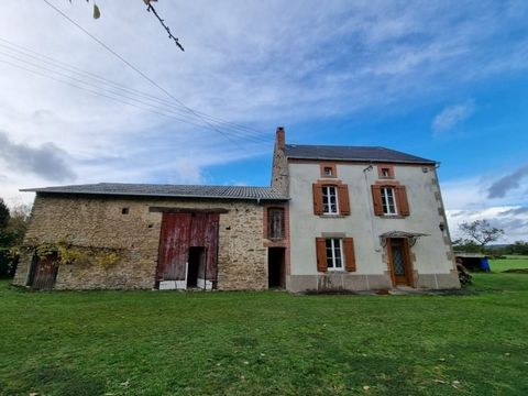 On the edge of a hamlet near Dompierre-les-Eglises is this 4 bedroom farmhouse with one attached barn, a detached barn, other outbuildings and attached land totalling nearly 2 hectares. The ground floor consists of a hallway, spacious lounge with woo...