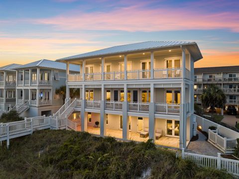 Reigning on over an acre, this impressive edifice sprawls along 197 feet of Gulf frontage framed by the famed turquoise-hued waters of the Emerald Coast and sugar-white sand. Nestled behind the private gates of Carillon Beach, the pristine coastal de...