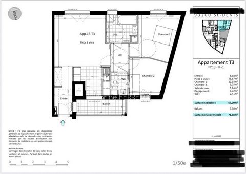 APPARTEMENT T3 au 1er ETAGE + BALCON