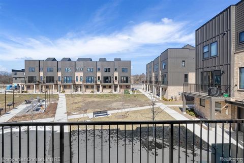 This stunning townhome is available for immediate occupancy with 3 floors of indoor living space along with a patio and balcony overlooking a tree-lined courtyard and an oversized rooftop terrace featuring exquisite panoramic views of the Detroit sky...